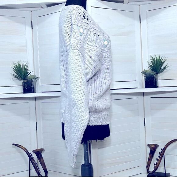 Vintage 90s Floral 3D Textured Sweater Violet Size Small - Picture 7 of 10